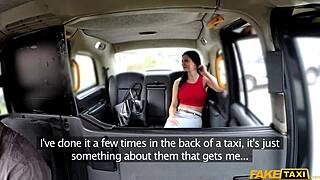 Jasmine Jae rides cock in taxi backseat then pees outdoors