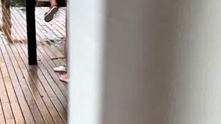 wifebucket's shameless young slut wife throbs with lust fucked on porch