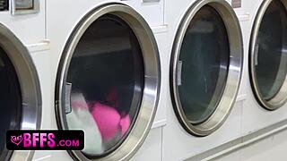 Daddy's teen group parties with best friends on halloween turning laundry day wild