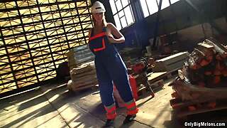 Shelby Moon's Massive Natural Tits Rip Clothes at Work Office Tease