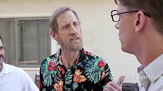 step grand daughter deepthroats architect on lawn for neighbors to watch