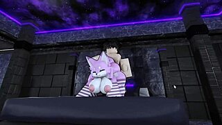 rough furry roblox slut bent over for hard assfucking and creampie