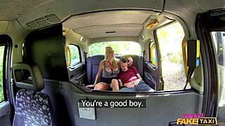 blonde pornstar with massive tits rides lucky skinny student in fake taxi 😈🍆