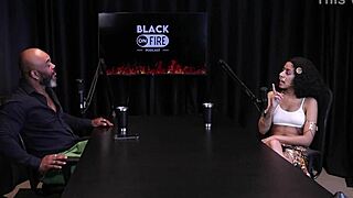 safada flashes tats on tits, fingers ass, loves sloppy head on sheer red with bibi hourani