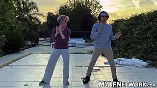 dee spots elias working hard on bullies but rides his cock rough anyway