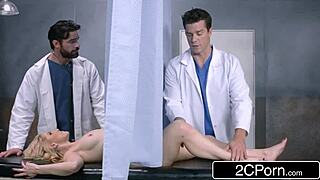 Ever seen docs double penetrate a horny blonde milf patient senseless?