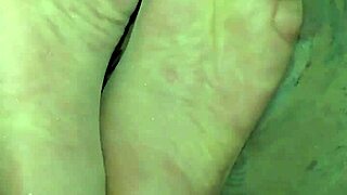 german chubby feet tease in sheer pantyhose nylons up close