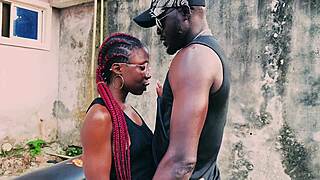 petite biker girl stands fucking her man on bike in garage