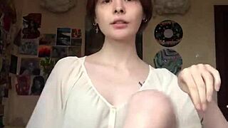 she slips off underwear on cam revealing smooth area below