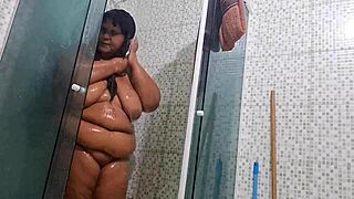 horny brazilian stepmom squirts huge in lingerie bath video for stepson