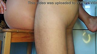 whoa big ass milf gets clothes ripped in kitchen 😈 creampie drips heavy💦