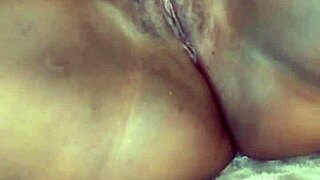 chubby babe's first solo fingering her tight shaved pussy close-up