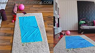 curvy fat milf spreads sweaty asshole in naked yoga