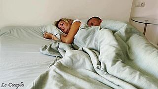 Morning Clit Rubbing Fails Wife Grabs Hard Dick Spooning Creampie Shaved Pussy Tattoo