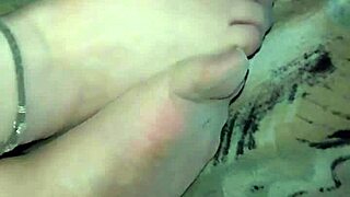 german chubby feet tease in sheer pantyhose nylons up close