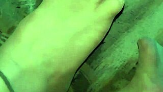 german chubby feet tease in sheer pantyhose nylons up close