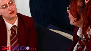 redhead uniformed students crave pussy eating 69 bliss