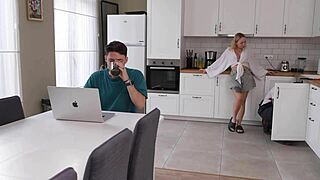 plumber fixes kitchen pipe by slamming cute teen slut rough