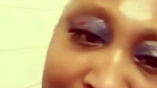 Cheating ebony thot teases in shower with fat juicy ass