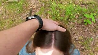 After Home Fuck Walked Out for Outdoor Deepthroat Swallow