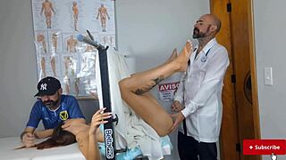 gynecologist sneaks quick creampie fuck into cheating wife during exam