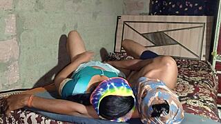 Desi village bhabhi sneaks roommate into bathroom for first time fingering domination spit play bath