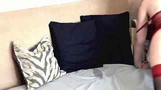 god i love sucking this dildo in my see-through negligee and stockings