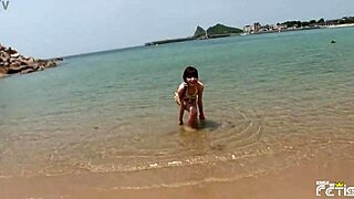 Skinny Japanese Beach Bikini Tease