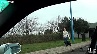 A French hitchhiker in jeans with narrow ass hitches a ride that ends in cum.