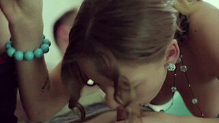 Two Hung Studs Pound Horny Brunette Teen in Wild Threesome