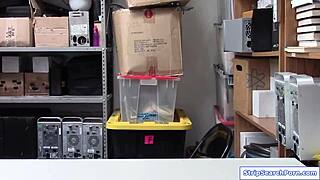 Busty Teen Babe Gets Ripped Clothes Fucked By Old Guard At Work