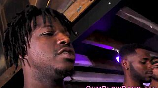 Skank drowns in messy bukkake facial cum blast