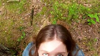 After Home Fuck Walked Out for Outdoor Deepthroat Swallow