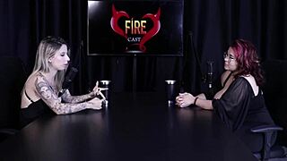 What if interview turns filthy with tattooed Brazilian swinger Melitta? See through red on Porn Cast Brazil part 3