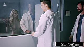 Ever seen docs double penetrate a horny blonde milf patient senseless?