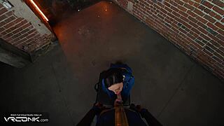 Horny brunette Lucy deepthroats then anal fucks in VR Fallout cosplay parody part one
