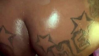 ebony amateur gets sloppy bbc creampie in doggystyle after wet pussy pounding