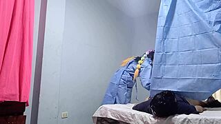 The nurse began her treatment shocked as my cock slid into her tight pussy