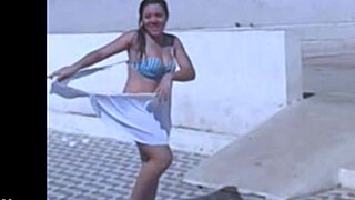 Filming Hot Brazilian Friend's Steamy Striptease and Ripped Clothes