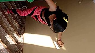 hot neighbor does exercises in common area - i offer cash to pound that peruvian big ass doggystyle wet pussy