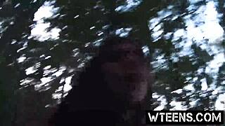 Petite Michelle Martinez 18+ blows then rides cock in garage