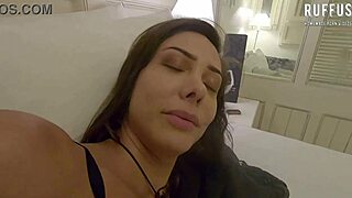 I'm so horny watching this brunette morena ana rothbard seduce and fuck outdoors on the resort balcony