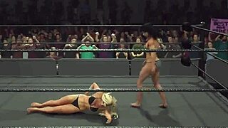 oh man wwe 2k25 trish stratus gets totally owned in her skimpy bikini match