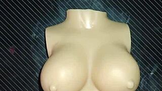 dolly begs for double penetration i cum on her tits quickie desk fuck