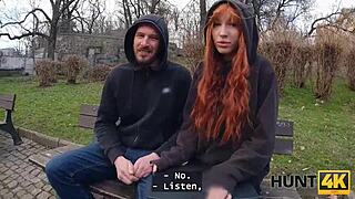 i picked up this big-titted redhead stranger for public outdoor sex adventure