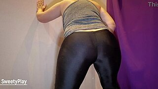 Pee Soaks Milf's Huge Fat Ass in Leggings