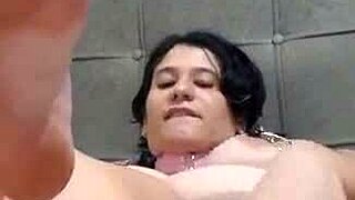 young latina shoves toys deep in soaked pussy squirting wildly for her man and eager onlookers