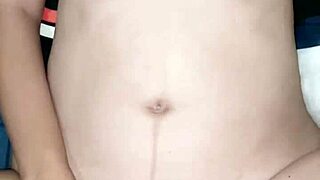 asian teen orgasms multiple times from vibrator play squirting milk on bedroom bed