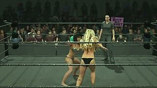 oh man wwe 2k25 trish stratus gets totally owned in her skimpy bikini match