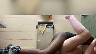 im gettin slutted out rough in this public bathroom gaggin on bbc